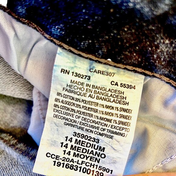 LEE Jeans Bermuda Shorts Blue Denim Mid-Rise Infnity Womens 14 New - Picture 7 of 12